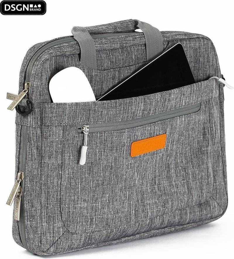 DSGN Laptop bag 13 inch - Gray - Laptop Shoulder bag - Expandable bag - DSGN BRAND