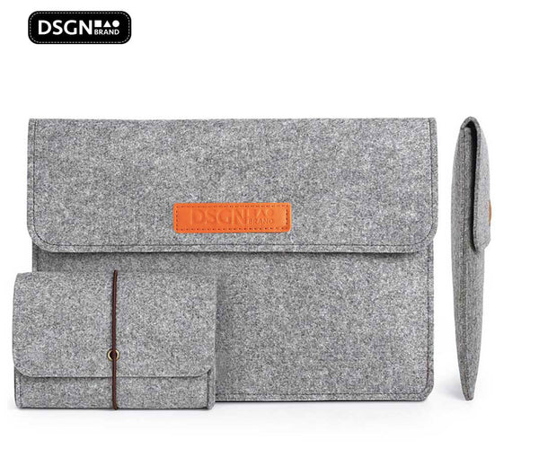 DSGN Laptop Sleeve with Handbag 13 inch - Felt - Gray - DSGN BRAND