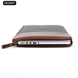 DSGN Laptop Soft Sleeve 13 inch - laptophoes vilten leren - Grijs Bruin - Apple MacBook Air 13.3 inch en Pro 14 inch M1 M2 - DSGN BRAND