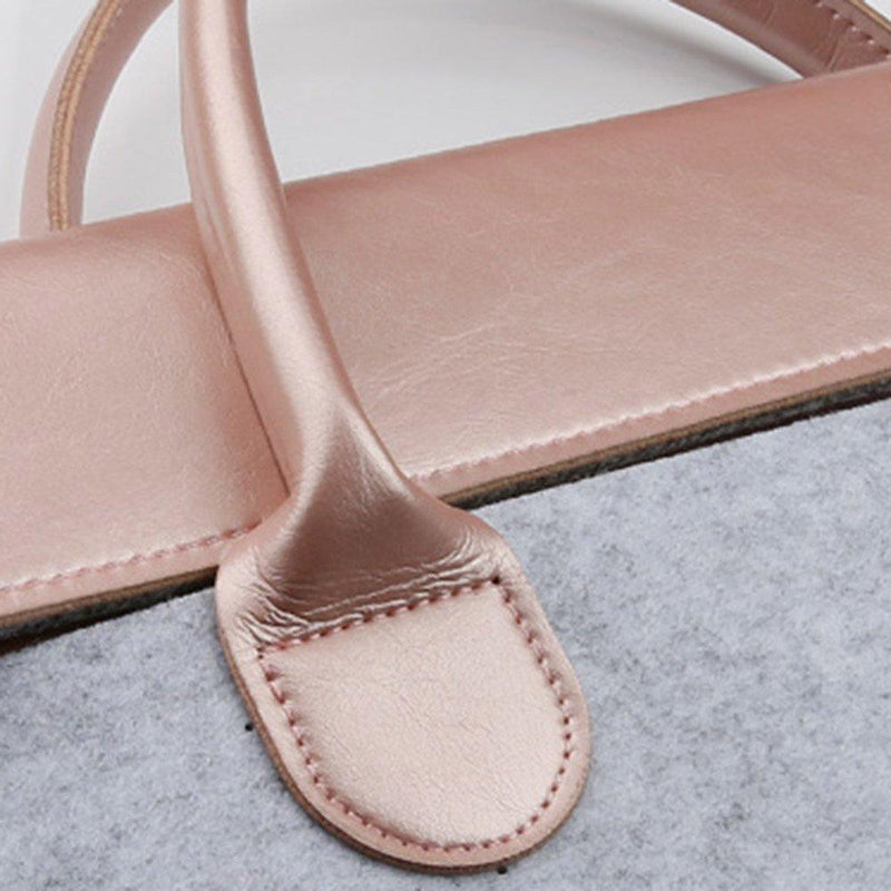 DSGN Laptop Bag Laptop Sleeve 15 inch - Felt PU Leather - Pink Gold Gray - DSGN BRAND