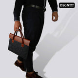 DSGN Laptop Bag Laptop Sleeve 13 inch - Felt PU Leather - Brown Dark Gray - DSGN BRAND