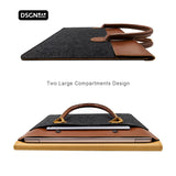 DSGN Laptop Bag Laptop Sleeve 13 inch - Felt PU Leather - Brown Dark Gray - DSGN BRAND