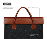 DSGN Laptop Bag Laptop Sleeve 13 inch - Felt PU Leather - Brown Dark Gray - DSGN BRAND