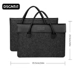 DSGN Laptop Bag Laptop Sleeve 13 inch - Felt PU Leather - Black Dark Gray - DSGN BRAND