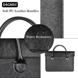 DSGN Laptop Bag Laptop Sleeve 13 inch - Felt PU Leather - Black Dark Gray - DSGN BRAND