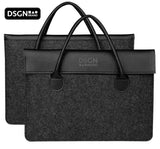 DSGN Laptop Bag Laptop Sleeve 13 inch - Felt PU Leather - Black Dark Gray - DSGN BRAND