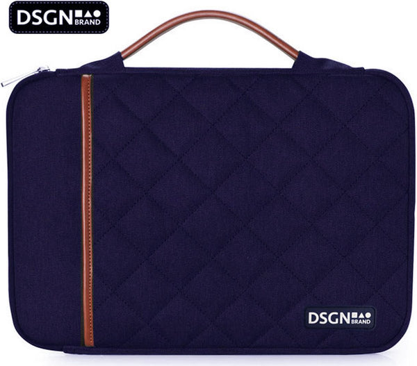 DSGN Laptop Bag with Handle 14 inch - Black Brown - Check pattern - DSGN BRAND
