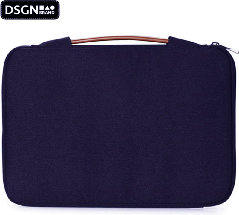 DSGN Laptophoes met Handvat 14 inch - blauw bruin - ruit patroon - DSGN BRAND