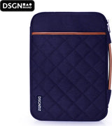 DSGN Laptophoes met Handvat 14 inch - blauw bruin - ruit patroon - DSGN BRAND