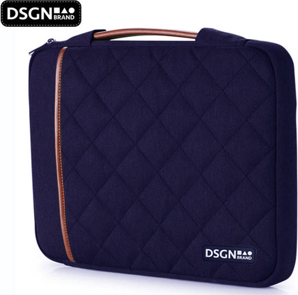 DSGN Laptop Bag with Handle 14 inch - Black Brown - Check pattern - DSGN BRAND